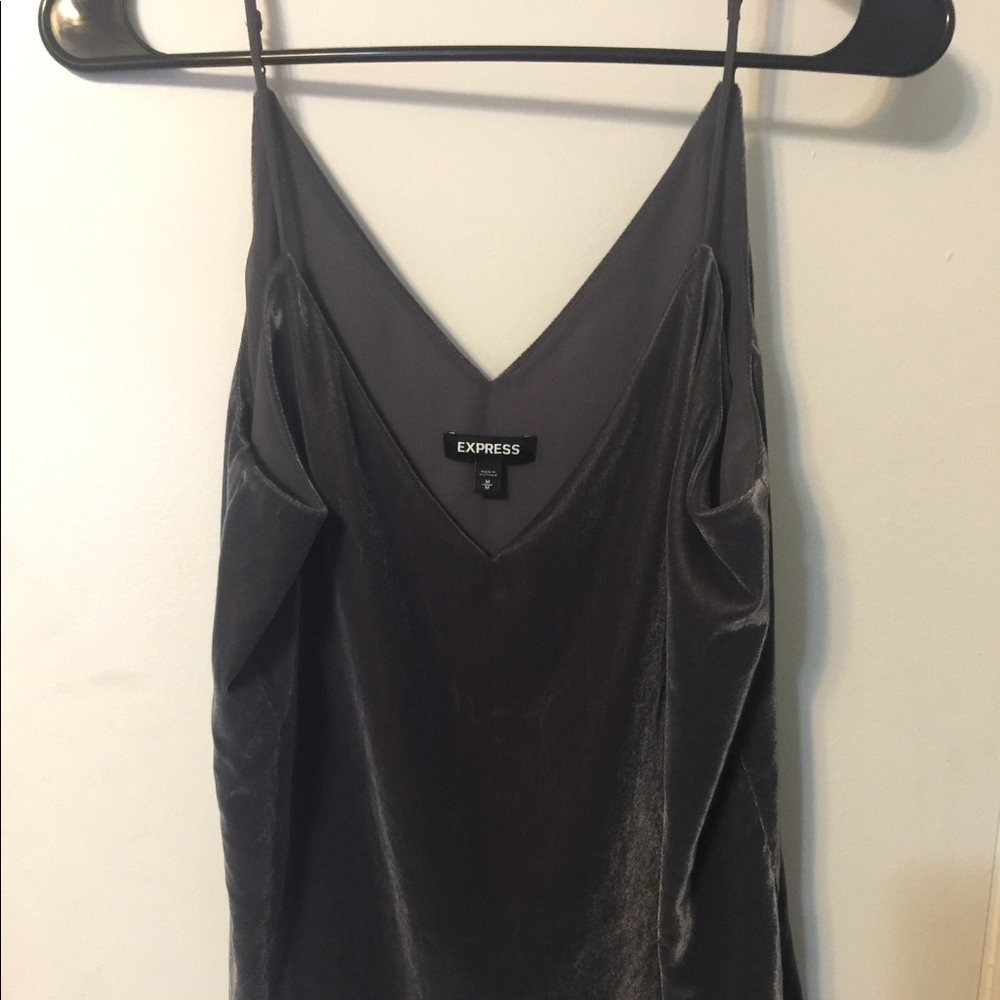 Express crushed velvet Gray Blouse/Camisole